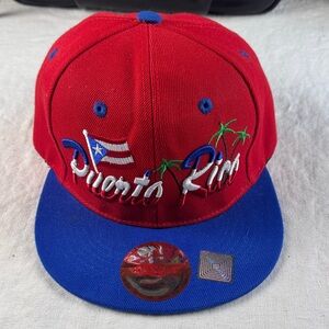 New League Red and Blue Puerto Rico Snap Back Hat